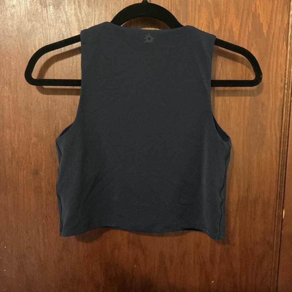 Navy Blue High Neck Longline Sports Bra - Picture 8 of 10
